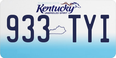 KY license plate 933TYI