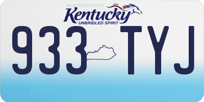 KY license plate 933TYJ