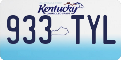 KY license plate 933TYL