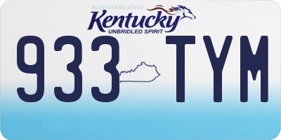 KY license plate 933TYM