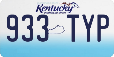 KY license plate 933TYP