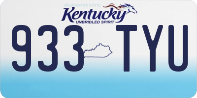 KY license plate 933TYU