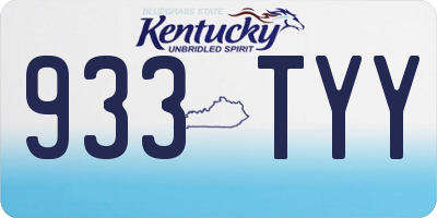 KY license plate 933TYY