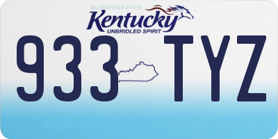KY license plate 933TYZ