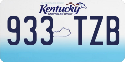 KY license plate 933TZB