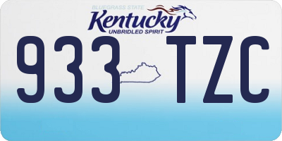 KY license plate 933TZC