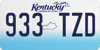 KY license plate 933TZD