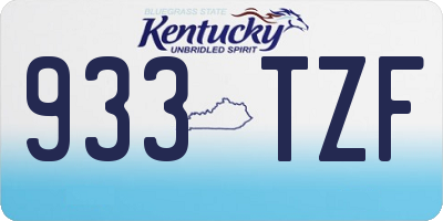 KY license plate 933TZF