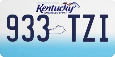 KY license plate 933TZI