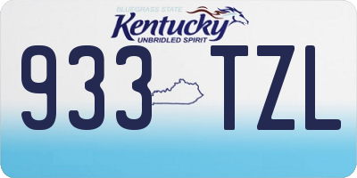 KY license plate 933TZL