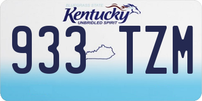 KY license plate 933TZM