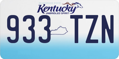 KY license plate 933TZN