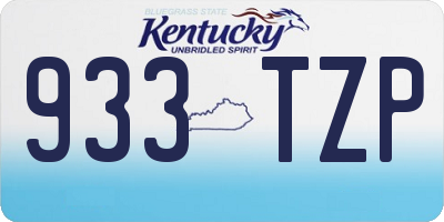KY license plate 933TZP