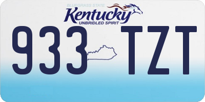 KY license plate 933TZT