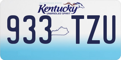 KY license plate 933TZU