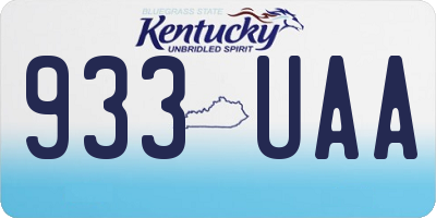 KY license plate 933UAA