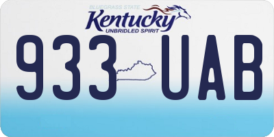 KY license plate 933UAB