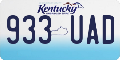 KY license plate 933UAD