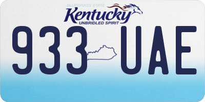 KY license plate 933UAE