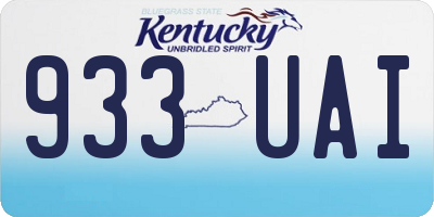 KY license plate 933UAI