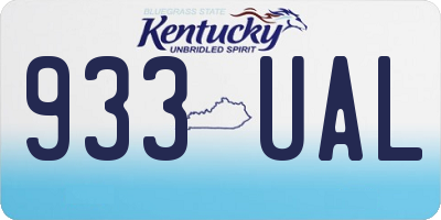 KY license plate 933UAL