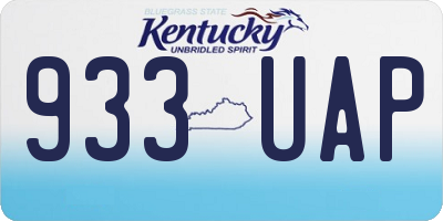 KY license plate 933UAP