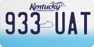 KY license plate 933UAT