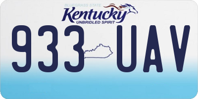 KY license plate 933UAV