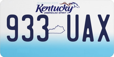 KY license plate 933UAX