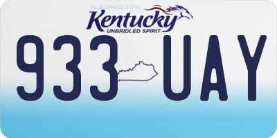KY license plate 933UAY