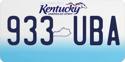 KY license plate 933UBA