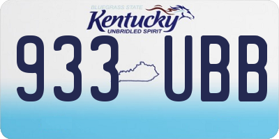 KY license plate 933UBB
