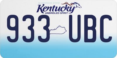 KY license plate 933UBC