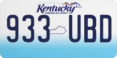 KY license plate 933UBD