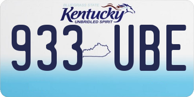 KY license plate 933UBE