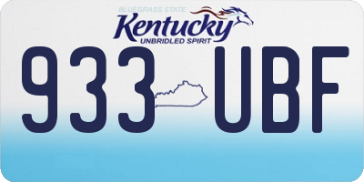 KY license plate 933UBF