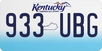 KY license plate 933UBG