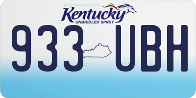 KY license plate 933UBH