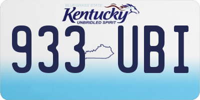 KY license plate 933UBI
