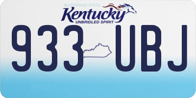 KY license plate 933UBJ