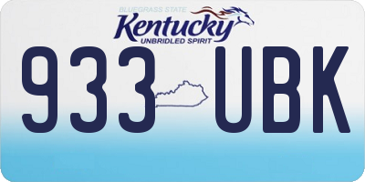 KY license plate 933UBK