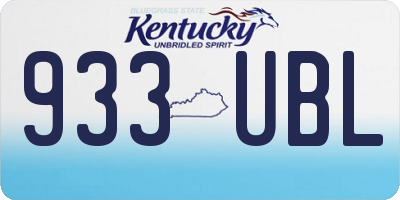 KY license plate 933UBL