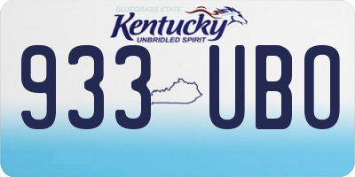KY license plate 933UBO