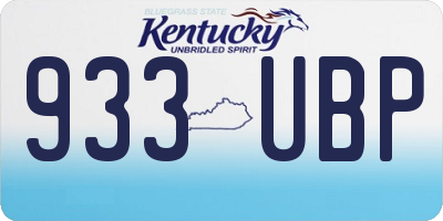 KY license plate 933UBP