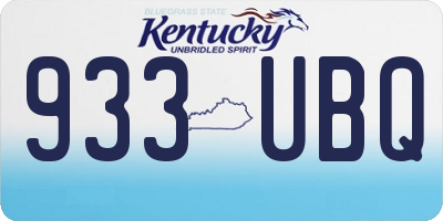 KY license plate 933UBQ