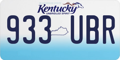 KY license plate 933UBR
