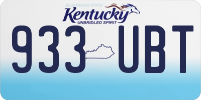 KY license plate 933UBT