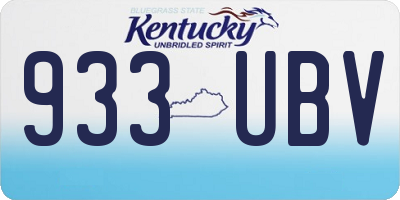 KY license plate 933UBV