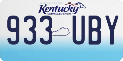 KY license plate 933UBY