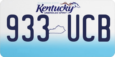 KY license plate 933UCB